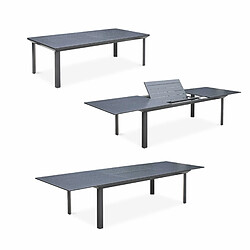 Acheter Salon de jardin table extensible - Odenton Anthracite - Grande table en aluminium 235/335cm et 10 assises en textilène | sweeek