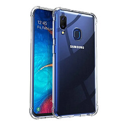 Shot Pack Protection pour "SAMSUNG Galaxy A20e" (Coque Silicone Anti-Chocs + Film Verre Trempe) (TRANSPARENT)