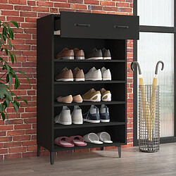 Avis Maison Chic Armoire à Chaussures Noir,Meuble de Rangement à Chaussures 60x35x105 cm Bois d'ingénierie -MN87858