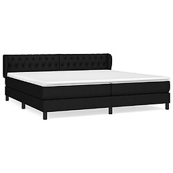 vidaXL Sommier à lattes de lit avec matelas Noir 200x200 cm Tissu