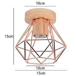 Stoex Lampe de Plafond Moderne Plafonnier Cage en Métal Luminaire Plafonnier Rétro Intérieur Or Rose Pour Couloir Bar Club pas cher