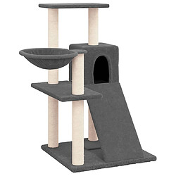 Arbre à chat avec griffoirs,niche pour chat en sisal Gris foncé 82 cm -MN71051