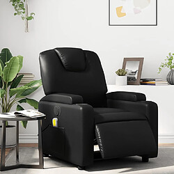 Maison Chic Fauteuil Relax pour salon, Fauteuil de massage inclinable électrique noir similicuir -GKD39755