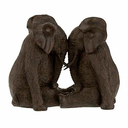 Paris Prix Statuette Déco Couple d'Éléphants 38cm Marron 