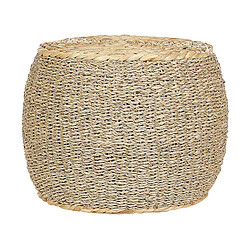 Beliani Pouf en herbier marin clair d 40 cm HAIPHONG