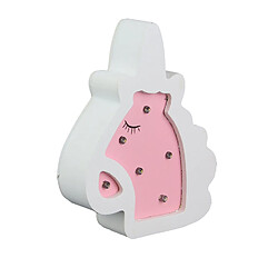 CMP Lampe en bois enfant Licorne - H. 13 cm - Rose