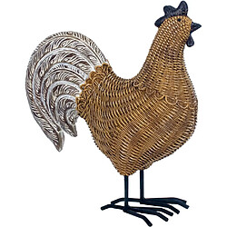 Origen Coq décoratif en résine et résine tressée. Coq décoratif en résine et résine tressée