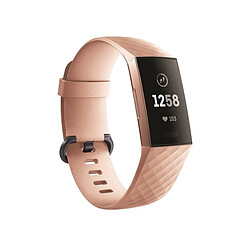 Shot Bracelet Silicone pour FITBIT Charge 3 Taille S 95-103mm Petit Poignet Sport (CHAMPAGNE) 