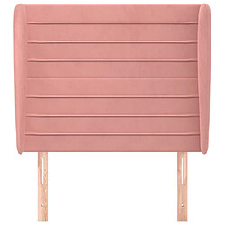 Avis Maison Chic Tête de lit scandinave avec oreilles,meuble de chambre Rose 83x23x118/128 cm Velours -MN81548