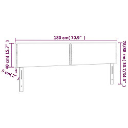 vidaXL Têtes de lit 2 pcs Taupe 90x5x78/88 cm Tissu pas cher