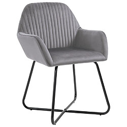 Decoshop26 Lot de 6 chaises de salle à manger cuisine design moderne velours gris CDS022514