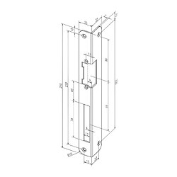 Gâche serrure .IW 324 R-10 EST VA rd.DIN Gauche ASSA ABLOY