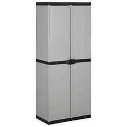 vidaXL Armoire de rangement de jardin 3 étagères Gris/noir 68x40x168cm