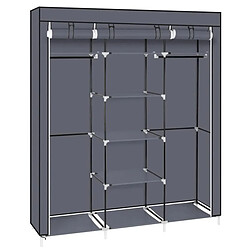 ARMOIRE DE RANGEMENT PENDERIE DRESSING 9 ETAGERES AVEC HOUSSE-150X45XH172CM+Urban Living ARMOIRE DE RANGEMENT PENDERIE DRESSING 9 ETAGERES AVEC HOUSSE-150X45XH172CM+Gris/Noir