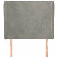 Avis Maison Chic Tête de lit scandinave avec oreilles,meuble de chambre Gris clair 103x23x118/128 cm Velours -MN41833