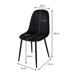 Acheter ML-Design Lot de 8 chaises de salle à manger noir en velours avec dossier pieds en noir