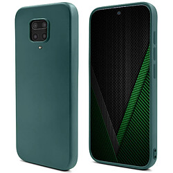 Moozy Lifestyle. Coque pour Xiaomi Redmi Note 9S, Redmi Note 9 Pro, Vert Foncé - Housse en Silicone Liquide avec Finition Mat et Doublure en Microfibre Douce