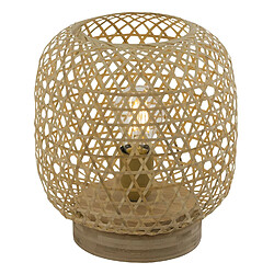 Globo Lighting Lampe à poser design bambou Mirena - Diam. 23 x H. 27 cm - Beige naturel