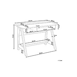 Beliani Bureau en bois clair/Blanc 110 x 60 cm JACKSON