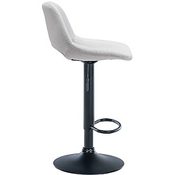 Decoshop26 Tabourets de bar chaises haute x2 avec repose-pieds en velours gris clair piètement métallique noir 10_0004082 pas cher