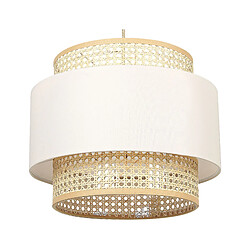 Beliani Lampe suspension en rotin beige et naturel YUMURI 