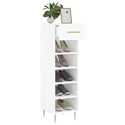 Acheter Maison Chic Armoire à chaussure 30x35x105 cm,Meuble à Chaussures Blanc brillant Bois ingénierie -MN57042