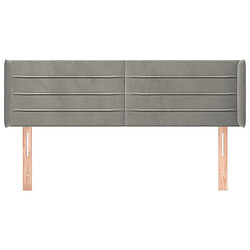 Avis Maison Chic Tête de lit scandinave avec oreilles,meuble de chambre Gris clair 147x16x78/88 cm Velours -MN86580