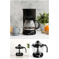 Livoo Cafetière électrique NOIRE 6 TASSES 600W Fonction Maintien au chaud + Presse fruit Agrumes Electrique Noir 700ml 