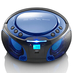 Lenco Radio portable FM et lecteur CD/MP3/USB/Bluetooth® avec éclairage LED SCD-550BU Noir-Bleu