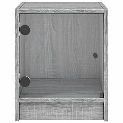 Acheter Maison Chic Table de chevet | Table de nuit avec porte en verre sonoma gris 35x37x42 cm -GKD99482