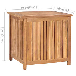 vidaXL Boîte de rangement de jardin 60x50x58 cm Bois de teck solide pas cher