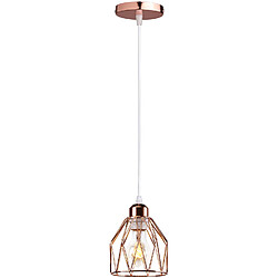 Stoex Plafonnier Vintage Suspension Luminaire Moderne E27 Suspension Lustre Rétro Lustre en Métal (Or Rose) Pour Couloir, Chambre À Coucher, Cuisine