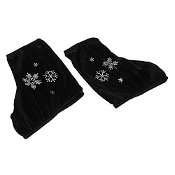 Acheter 2pcs protège-bottes de patin à glace pour le patinage artistique velours noir-xl