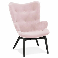 Paris Prix Fauteuil Design en Velours Mapelo 93cm Rose 