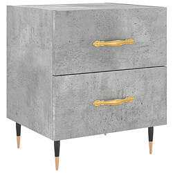 Maison Chic Tables de chevet 2pcs - Table basse Table de nuit - gris béton 40x35x47,5cm bois d’ingénierie -MN49750 pas cher