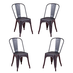 Nest Dream Pack de 4 chaises empilables en métal - Bistro