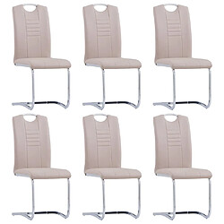 Decoshop26 Lot de 6 chaises de salle à manger cuisine cantilever style moderne en synthétique couleur cappuccino CDS022261