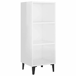 Maison Chic Buffet,Meuble de Rangement,commode pour salon,Cuisine Blanc brillant 34,5x32,5x90 cm Bois d'ingénierie -MN75890