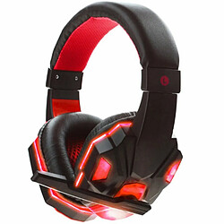 3.5Mm Earphone Gaming Headset Gamer Casque De Jeu Stéréo Avec Microphone Led Noir Et Rouge