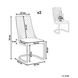 Avis Beliani Chaise de salle à manger Chaise en porte-à-faux ALTOONA Set de 2 Velours Beige