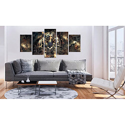 Decoshop26 Tableau toile de décoration murale impression premium en 5 parties sur châssis en bois motif Beauté prédatrice 100x50 cm 11_0014871