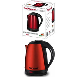 Techwood Bouilloire Inox Rouge 1,8L Sans Fil 1,8 Litre 1500W Arret automatique Rouge 