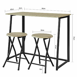 Acheter SoBuy OGT18-N Set de 1 Table + 2 Chaises Table à Manger Table de Cuisine