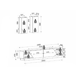 Acheter Vente-Unique Ensemble TV avec rangements - Blanc et naturel - ZALTIA