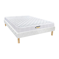 Vente-Unique Ensemble 160 x 200 cm sommier + matelas ressorts et mémoire de forme ép.15cm - WOLKENLOS de MORGENGOLD