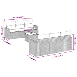 Avis vidaXL Salon de jardin avec coussins 7 pcs gris résine tressée