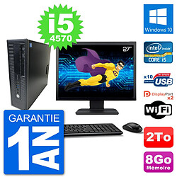 PC HP EliteDesk 800 G1 Ecran 27" Core i5-4570 RAM 8Go Disque 2To Windows 10 Wifi · Occasion 