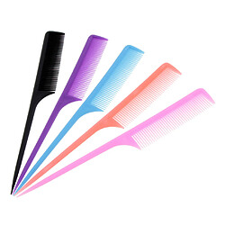 5x Peigne de Coiffure à Queue de Rat Multicolore Brosse à Cheveux en Plastique Anti-statique pour Cheveux Styling