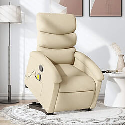 Maison Chic Fauteuil Relax pour salon, Fauteuil inclinable de massage Crème Tissu -GKD71546