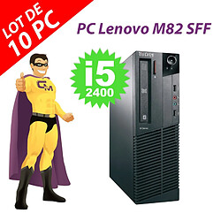 Lot x10 PC Lenovo ThinkCentre M82 SFF Intel i5-2400 RAM 4Go 250Go Windows 10 - Occasion